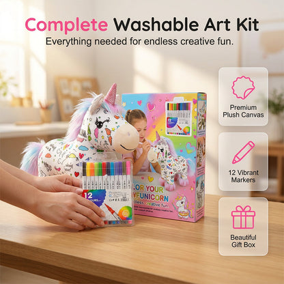 💗LAST DAY SALE 50% OFF⚡DIY Color-In Unicorn Plush Toy Kit🦄✨️