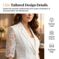🎁New Arrival 50% OFF💥 White Lace Blazer – Slim Fit, 3/4 Sleeve, Elegant Transition 👑