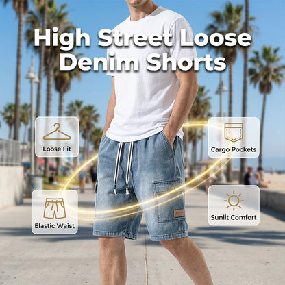 📢📢52% OFF !! ⏰Men‘s High Street Loose Denim Shorts