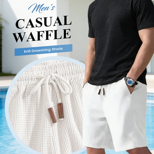 🩳 LIMITED-TIME 52% OFF! ✨ Men's Waffle Knit Shorts – Breathable, Drawstring, Casual Comfort 🧇