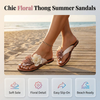 🎁New Arrival 50% OFF💥Women’s Flower Flat Sandals Casual Beach Thong Flip Flops