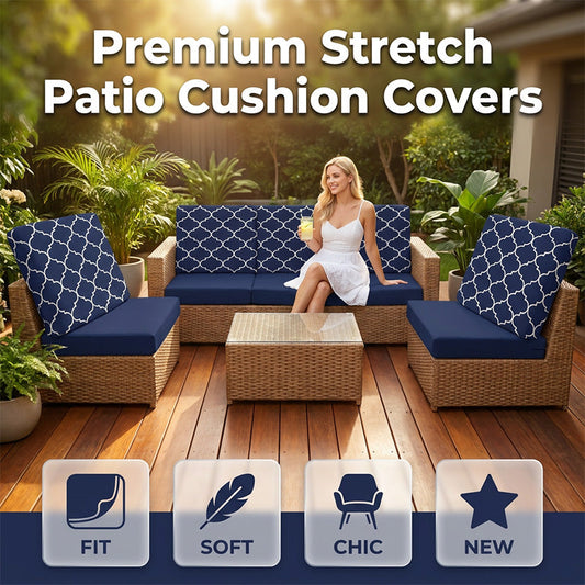 💗LAST DAY SALE 55% OFF⚡🪑🌿Patio Sofa Cushion Cover – Stretch, Water-Resistant ✨