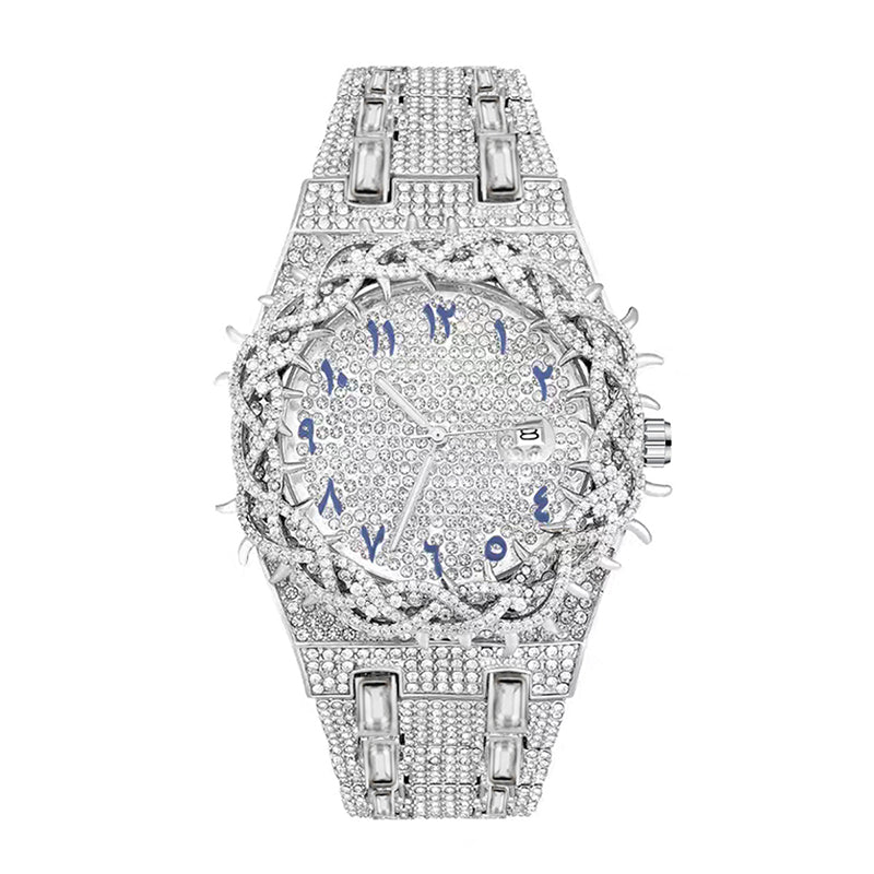 Silver-White Blue Text