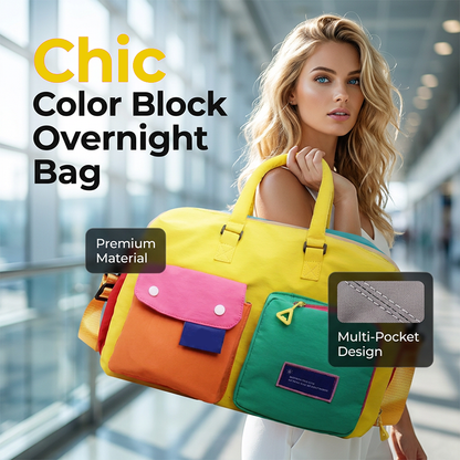 🏆LAST DAY SALE 55% OFF🔥Casual Color Block Overnight Bag