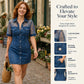 🎁New Arrival 56% OFF💥Women's Fashion Sheer Lace Denim Mini Dress