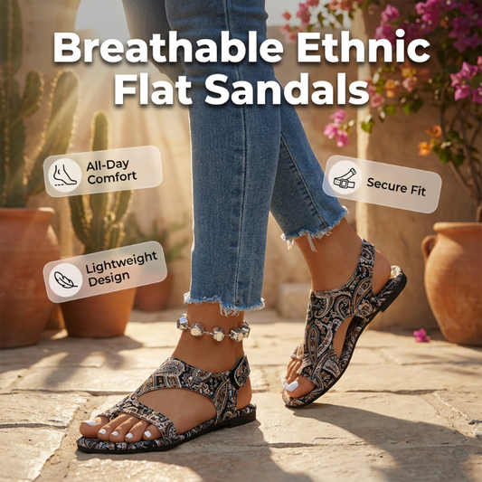 🎁New Arrival 50% OFF💥Women's Ethnic Flat Slide Sandals