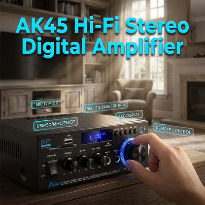 🎤 50% OFF NOW!🔥Digital Karaoke Amplifier with Bluetooth & USB — Hi-Fi Stereo Sound, Echo Control