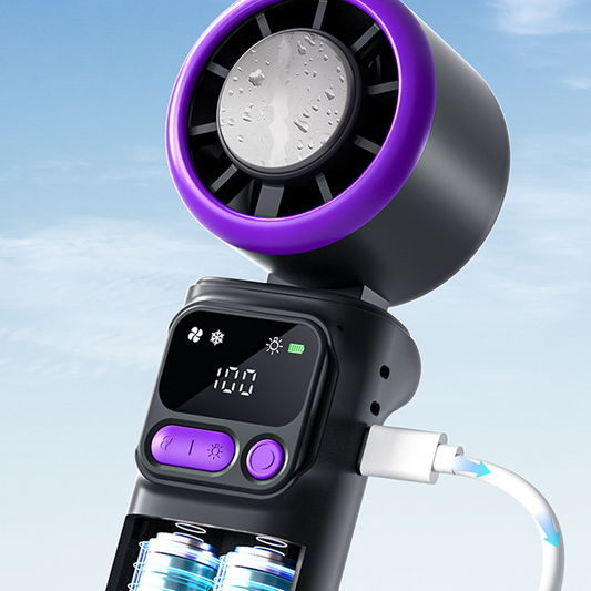 ❄️🌬️50% OFF !!!Portable Cooling Fan with Ice Compress Plate