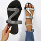 🌸New Arrival 50% OFF🌊Women's Rhinestone Flat Slide Sandals