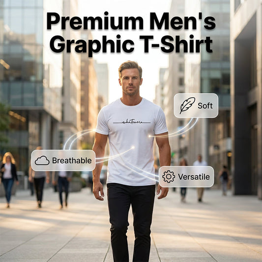 👕 New Arrival 57% OFF💥 Men's Summer Graphic Print Crew Neck T-Shirt – Minimalist Script, Athletic Fit, Breathable 🔥