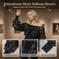 🎁New Arrival 52% OFF💥Off-Shoulder Fitted Top – 3D Floral Appliqués, Smocked Waist, Balloon Sleeves 🌸