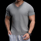 👕 LIMITED-TIME 55% OFF! ✨ Breathable V-Neck Knit Tee – Textured Finish, Athletic Fit, Gym to Street 🏋️