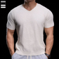 👕 LIMITED-TIME 55% OFF! ✨ Breathable V-Neck Knit Tee – Textured Finish, Athletic Fit, Gym to Street 🏋️