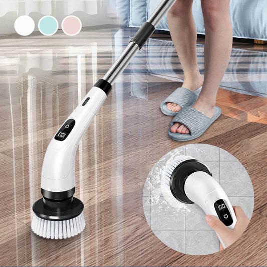 💪 50% OFF !!!⏰Rechargeable Cleaning Brush with Telescopic Pole & 8 Heads — No Bending, No Kneeling, Just Effortless Cleaning