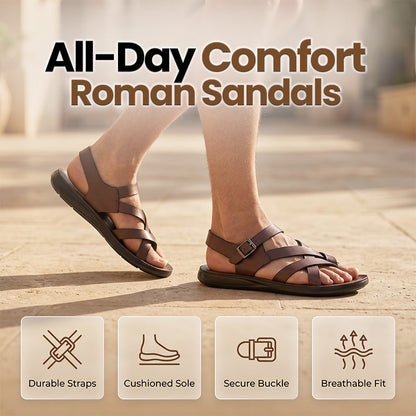 🦶55% OFF NOW! ☀️ Men Roman Sandals – Soft sole & casual style – Perfect for summer, beach or walks – comfortable and breathable 🌊🦶✨