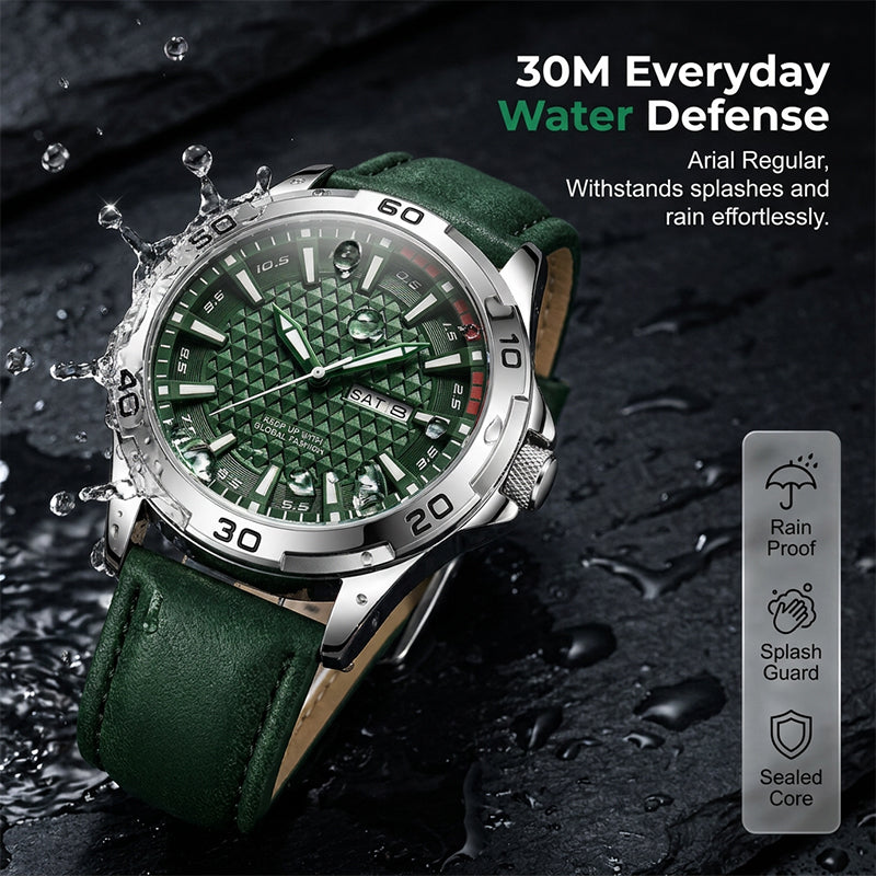 Silver Case Green Dial