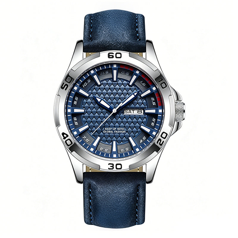 Silver Case Blue Dial