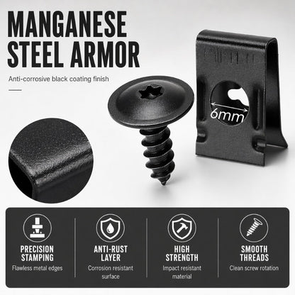 🔥Hot Sale-Universal Car Metal U-Type Clips and Screws Set
