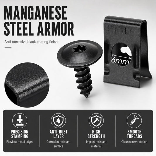 🔥Hot Sale-Universal Car Metal U-Type Clips and Screws Set