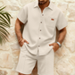 👕 55% OFF NOW! 🩳 Men's Waffle Knit Short Sleeve Shirt & Shorts Set – Soft textured fabric, breathable & relaxed fit – Perfect for summer loungewear & casual outings ☀️