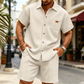 👕 55% OFF NOW! 🩳 Men's Waffle Knit Short Sleeve Shirt & Shorts Set – Soft textured fabric, breathable & relaxed fit – Perfect for summer loungewear & casual outings ☀️