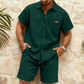 👕 55% OFF NOW! 🩳 Men's Waffle Knit Short Sleeve Shirt & Shorts Set – Soft textured fabric, breathable & relaxed fit – Perfect for summer loungewear & casual outings ☀️