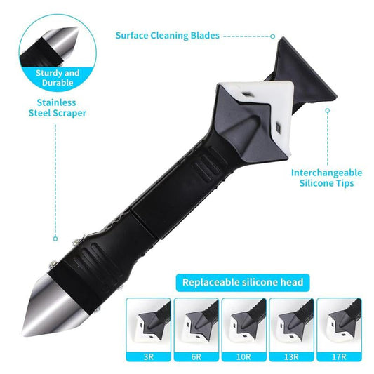 🔥Hot Sale-Silicone Caulking Tool with Grout Removal Scraper