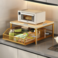 🍳 50% OFF NOW! 🗄️ 2-Tier Kitchen Microwave Stand with Slide-Out Drawer – Heavy-Duty Countertop Shelf, Space-Saving & Easy Access ✨