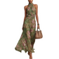 🎁New Arrivals 55% OFF💥Elegant Floral Print Halter Neck Maxi Dress