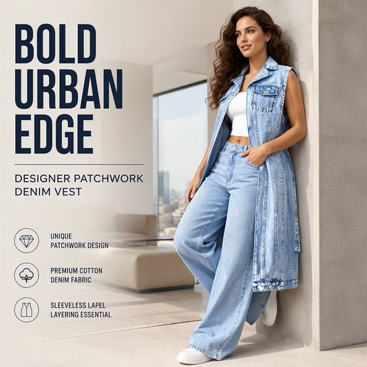 🎁New Arrivals 53% OFF💥Women Sleeveless High Slit Denim Vest Dress Longline Jean Jacket