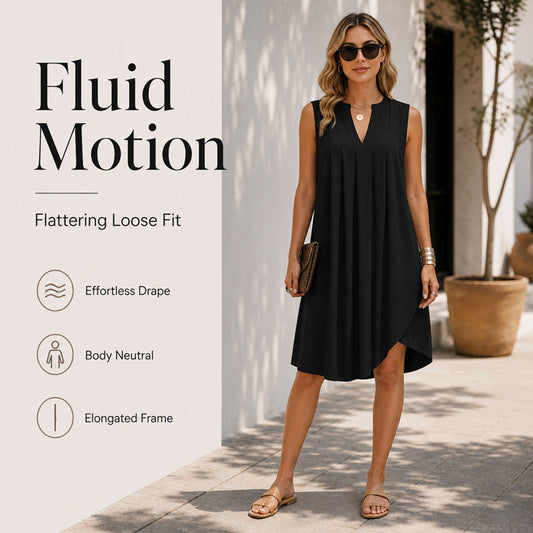 🌿New Arrivals 50% OFF💥Pleated V-Neck Dress – Lightweight fabric & effortless elegance – Elevate your everyday look.