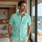👔LIMITED-TIME 50% OFF!  📐Men’s Geometric Print Relaxed‑Fit Button‑Down Shirt