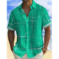 👔LIMITED-TIME 50% OFF!  📐Men’s Geometric Print Relaxed‑Fit Button‑Down Shirt