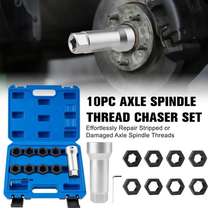 🔧 2026 HOT SALE✨50K+ SOLD!🛠️ 10-Piece Axle Spindle Thread Chaser Set