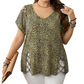 💃New Arrivals 57% OFF💞Women's T-shirt with leopard pattern, loose fit, V-neck