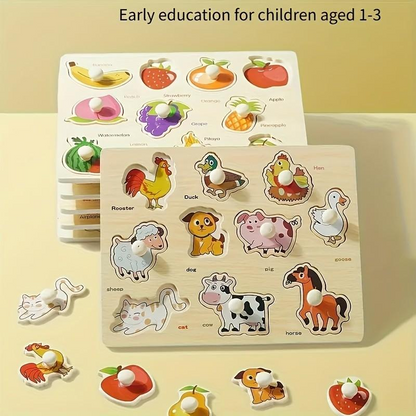 🥳2026 HOT SALE🥳💞50% OFF!✨ 💝Montessori Wooden Peg Puzzle for Toddlers 🧩 Little Hands, Big Discoveries – A Classic First Puzzle for Curious Minds ✨