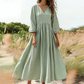 💕New Arrivals 56% OFF👗Women's V-Neck Pleated Maxi Dress
