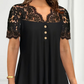 🎁New Arrivals 50% OFF💥Women's Lace V-Neck Short Sleeve Top