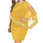 👗New Arrivals 50% OFF💥Women's Irregular Sequin Patchwork Cold Shoulder Dress✨