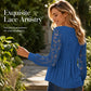 🎁New Arrivals 55% OFF💥Women's Casual Lace Long-Sleeved V-Neck Top