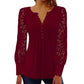 🎁New Arrivals 55% OFF💥Women's Casual Lace Long-Sleeved V-Neck Top