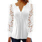 🎁New Arrivals 55% OFF💥Women's Casual Lace Long-Sleeved V-Neck Top