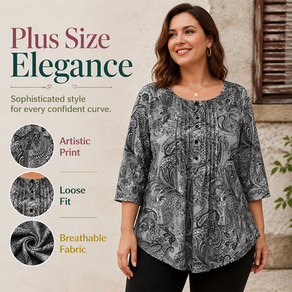 🎁New Arrivals 57% OFF💥Women's Plus Size Paisley Print Blouse