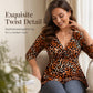🎁New Arrivals 60% OFF💥Women's Plus Size Leopard Print V-Neck Top