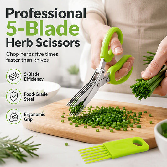 🥳2026 HOT SALE🥳💞50K+ SOLD!✨ 💝Kitchen Scissors – 5-blade cutter, stainless steel & ergonomic grip. Chop herbs in seconds – grab yours! ✅