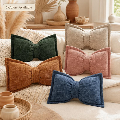 ⏳🔥LIMITED-TIME 50% OFF! ⏰Soft Chenille Bow-Shaped Throw Pillow🎀🛋️