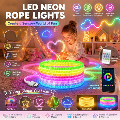 🥳2026 HOT SALE🥳💞50K+ SOLD!✨ 💝Dragon Scale Woven LED Neon Rope Light