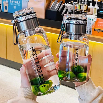⏳🔥LIMITED-TIME 50% OFF! ⏰💧 Large Capacity Portable Glass Water Bottle – Heat & Cold Resistant, Dual Tea Strainers & Leak-Proof Seal – Hydration On the Go 🍵✨