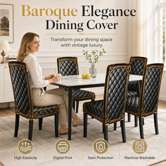 🪑 LIMITED‑TIME 50% OFF! 👑 24,198 Sold – Washable Stretch Chair Cover – Baroque Gilded Print & Infinite Stretch Fit 🌟