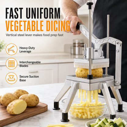 🔪 LIMITED-TIME 50% OFF! ⏰Vertical Vegetable Dicer – 4 sharp blades & heavy‑duty lever ✨